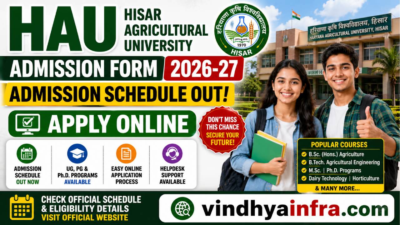 HAU Hisar Admission Form 2026-27
