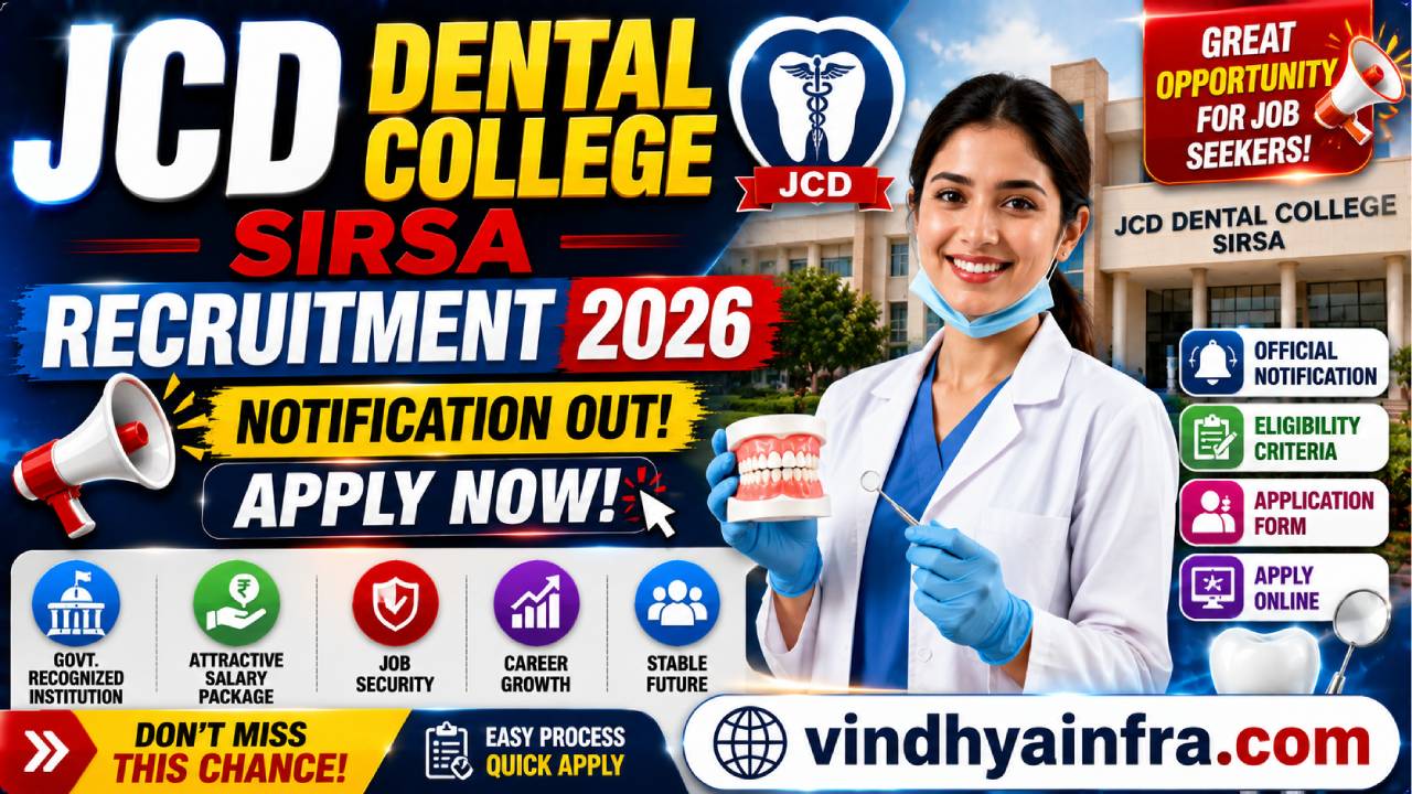 JCD Dental College Sirsa Recruitment 2026