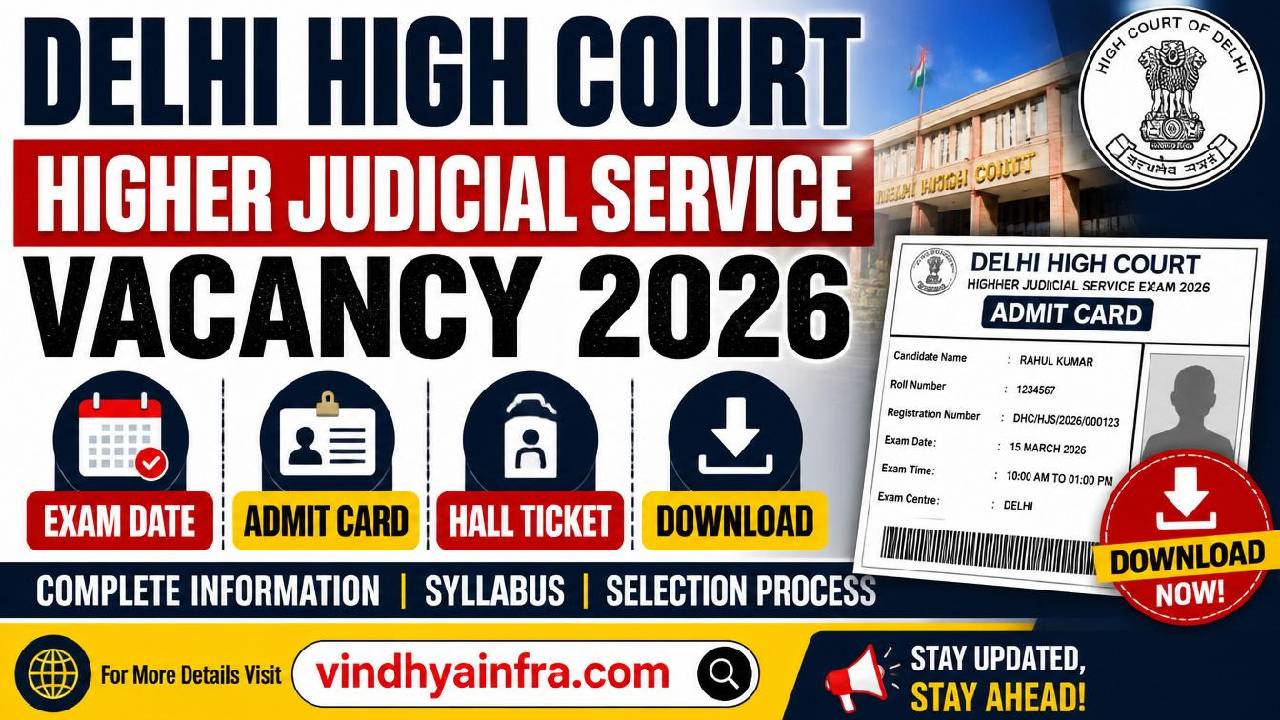 Delhi High Court Higher Judicial Service Vacancy 2026 Admit Card