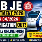 RRB JE Recruitment 2026 CEN 042026